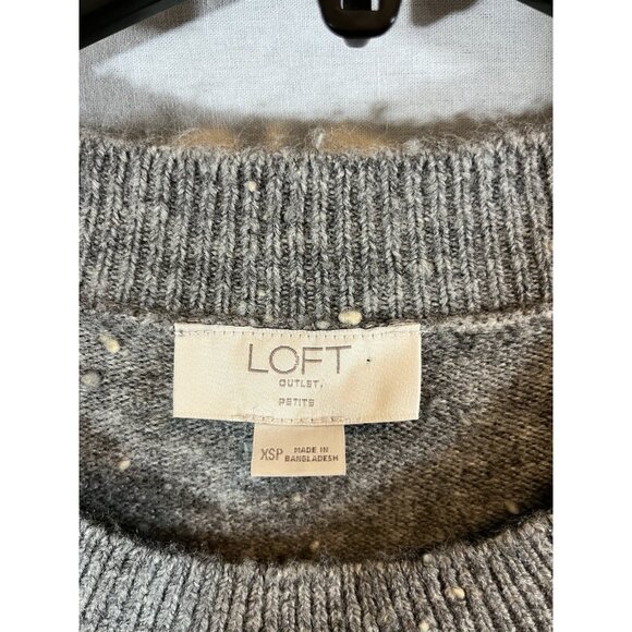 Loft Women’s Gray XS Knit Crew Neck Long Sleeve Sweater - Picture 2 of 8